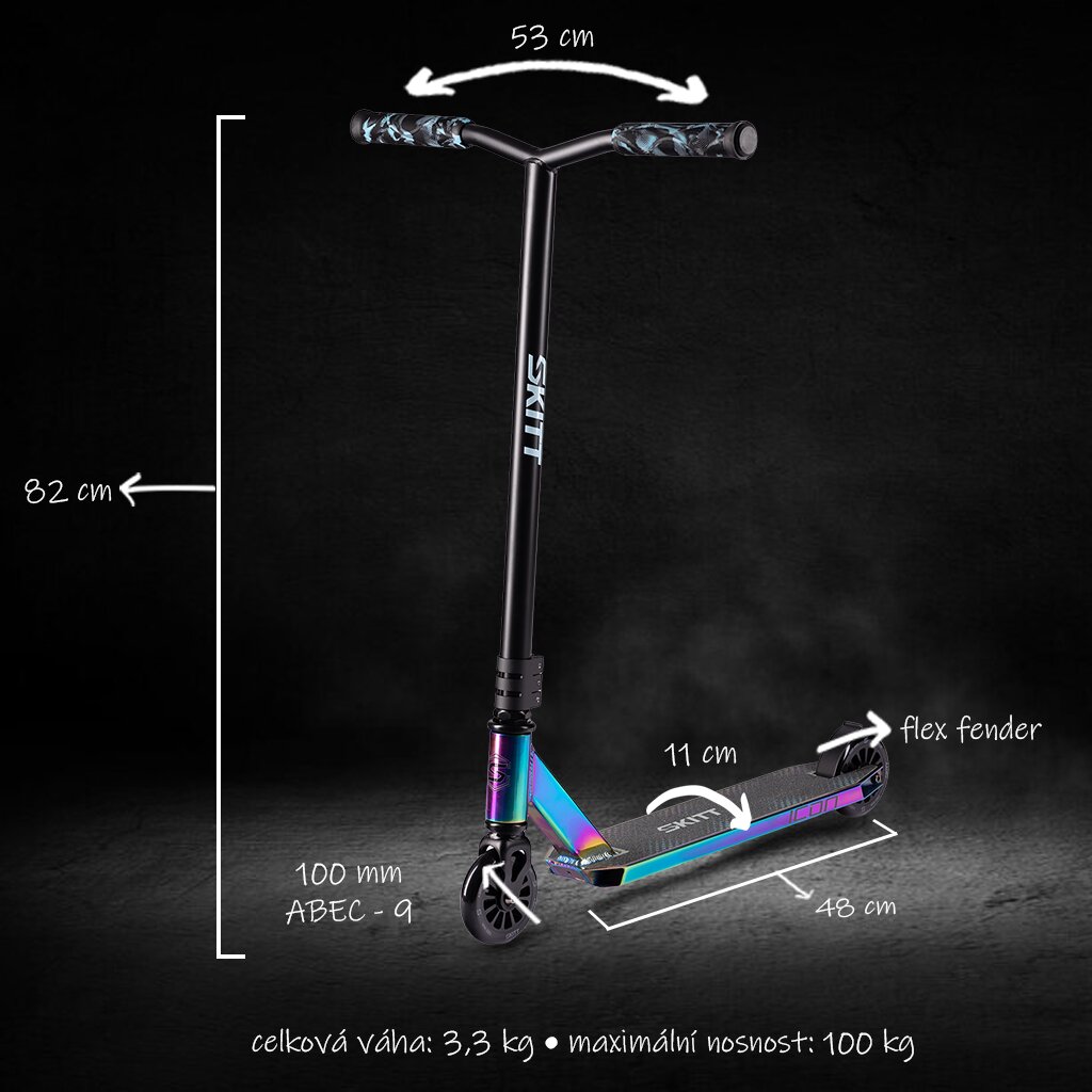 SKITT Freestyle koloběžka ICON Rainbow parametry
